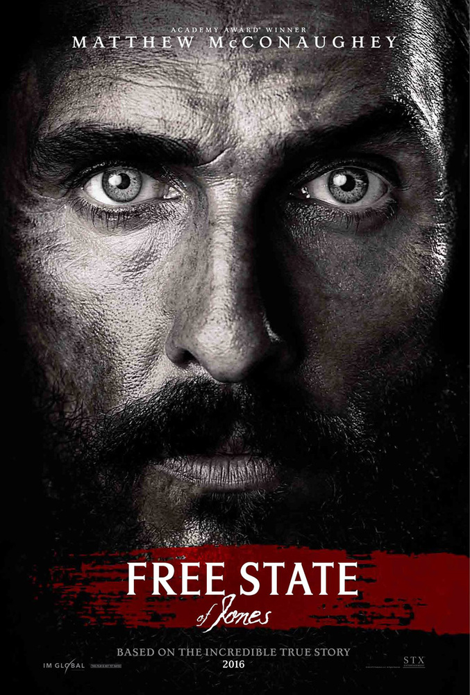 پوستر فیلم «ایالت آزاد جونز»(Free State of Jones) با بازی متیو مک‌کانهی